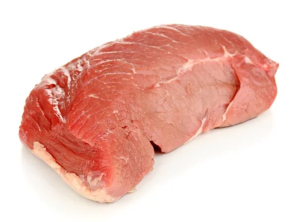 Surowe mięso wołowe izolowane na białym — Zdjęcie stockowe