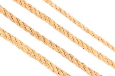 çeşitli halatlar üzerinde beyaz izole topluluğu