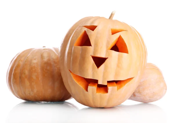 Zucche di Halloween, isolate su bianco — Foto Stock