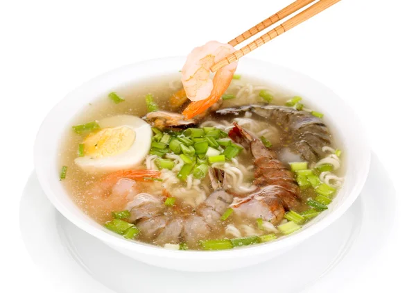 Chinese soup isolated on white — Stock Photo, Image