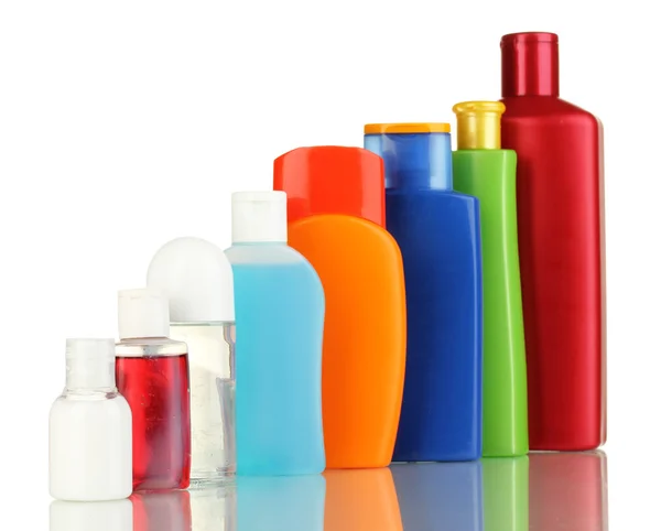 Wiele różnych produktów kosmetycznych do pielęgnacji osobistej izolowane na białym — Zdjęcie stockowe