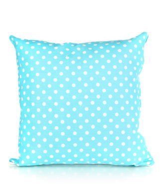 beyaz izole mavi parlak yastık