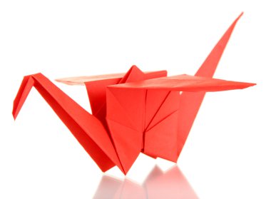 origami turna üzerinde beyaz izole
