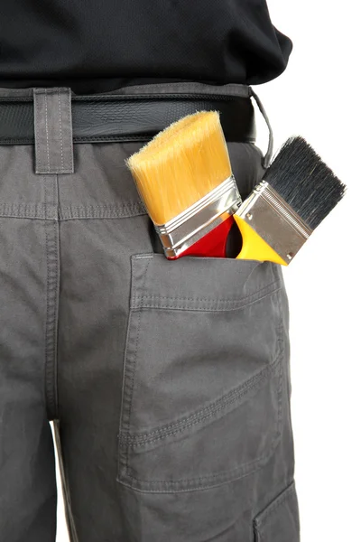 Bürsten in der Gesäßtasche Nahaufnahme — Stockfoto