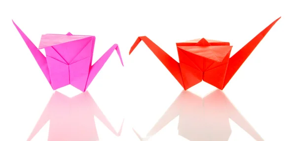 Origami jeřáb izolované na bílém — Stock fotografie