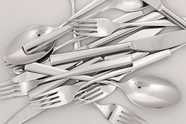 Forks, knifes and spoons close-up — Stock Photo, Image