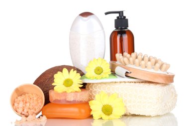 beyaz izole bir vücut bakımı için ayarla