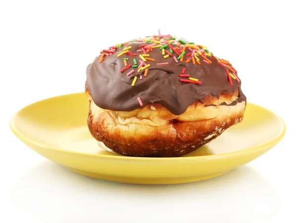 Smakelijke donut op kleurplaat geïsoleerd op wit — Stockfoto