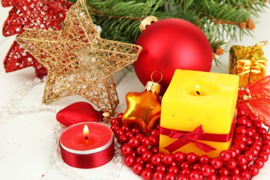 sarı mum ışık arka plan christmas dekorasyon ile