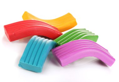 Çocuk parlak hamuru üzerine beyaz izole