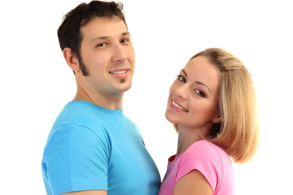 Couple aimant isolé sur blanc — Photo