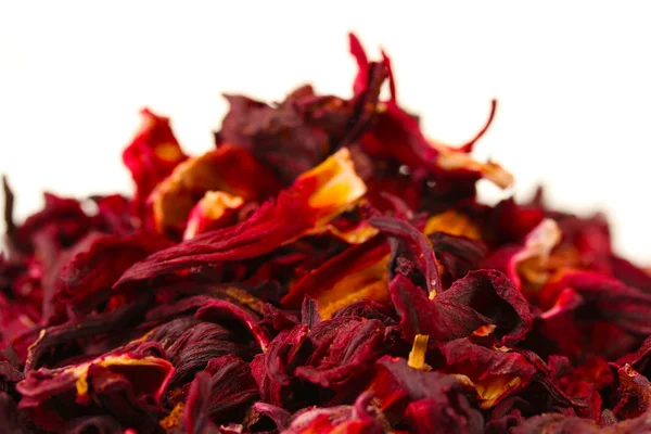 Aromatic Hibiscus tea, isolated on white — Stock Photo, Image