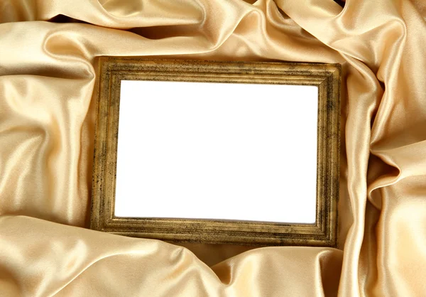 Empty frame on beautiful silk — Stockfoto