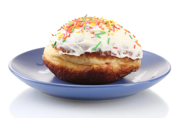 Smakelijke donut op kleurplaat geïsoleerd op wit — Stockfoto