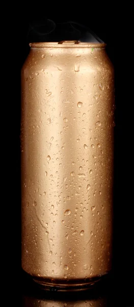 水滴黒分離されたアルミ缶 — ストック写真