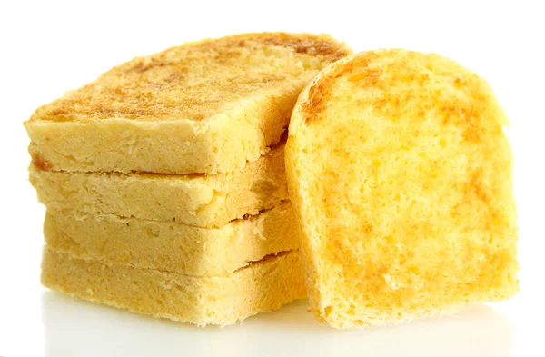 Pane tostato bianco, isolato su bianco — Foto Stock
