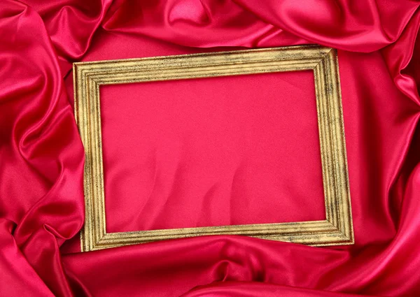 Empty frame on beautiful silk — Stockfoto