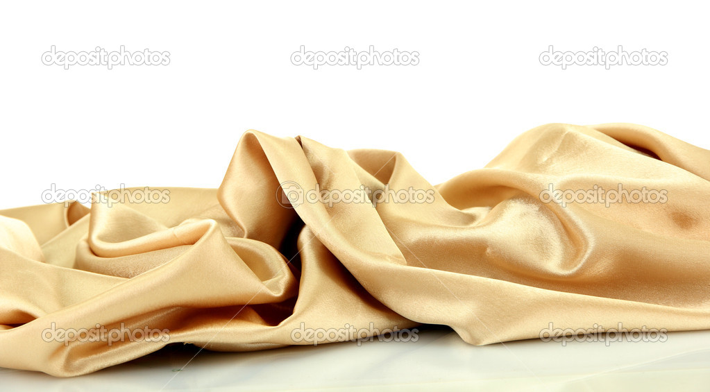beautiful silk drape, isolated on white