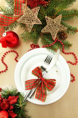 güzel Noel ayarlamak, yakın çekim