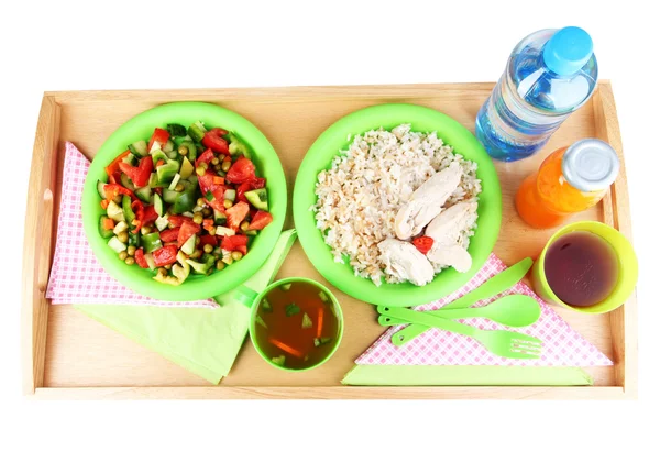 A comida no plano isolado em branco — Fotografia de Stock