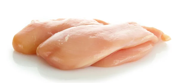 Carne de pollo cruda, aislada en blanco — Foto de Stock
