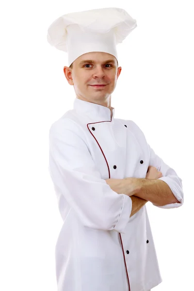 Portret kucharz na białym tle — Zdjęcie stockowe