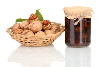 reçel kavanoz ceviz ve ceviz sepet