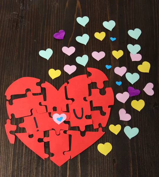 Puzzles in form of heart with words I — Stock Photo, Image