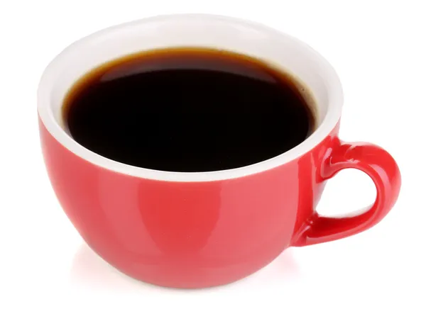 Een rode kop sterke koffie geïsoleerd op wit — Stockfoto