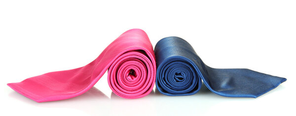 Два цвета галстука изолированы на белом
