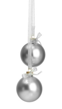 beyaz izole güzel Noel topları