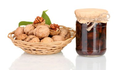 reçel kavanoz ceviz ve ceviz sepet