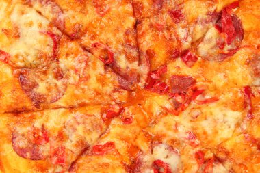 lezzetli Sucuklu pizza yakın çekim