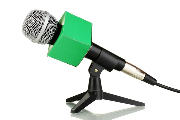 Microphone on stand isolated on white — Stock Photo, Image