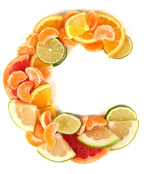 Produkte, die Vitamin C enthalten, auf weiß isoliert — Stockfoto