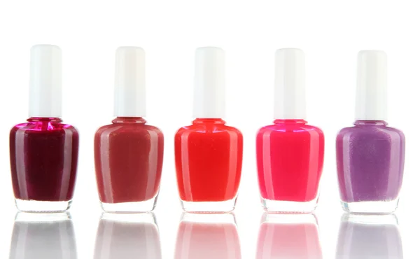 Set of nail polishes isolated on white — Stock Photo, Image