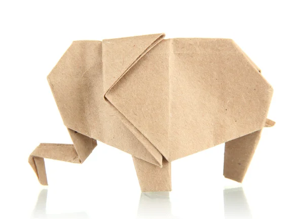 Origami elephant isolated on white — Stockfoto