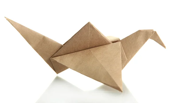 Журавль Оригами изолирован на белом — стоковое фото