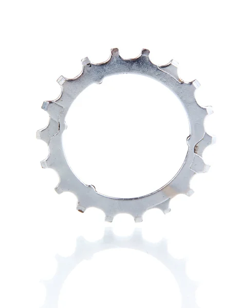 Metal cogwheel isolated on white — Stock Photo, Image