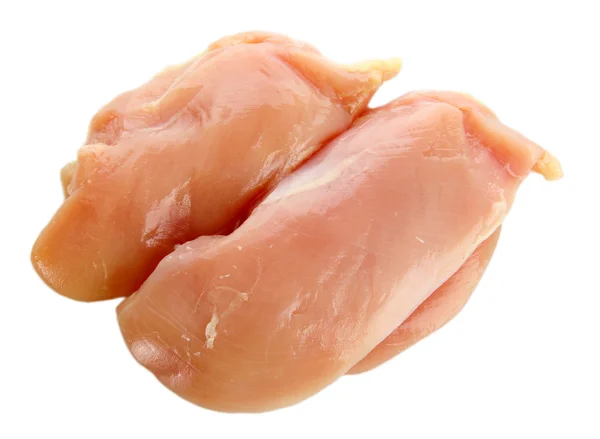 Syrové kuřecí maso, izolované na bílém — Stock fotografie