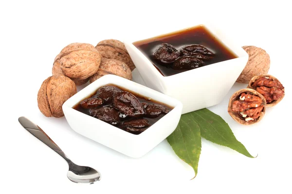 Jam walnuts in a bowl — Stock Photo, Image