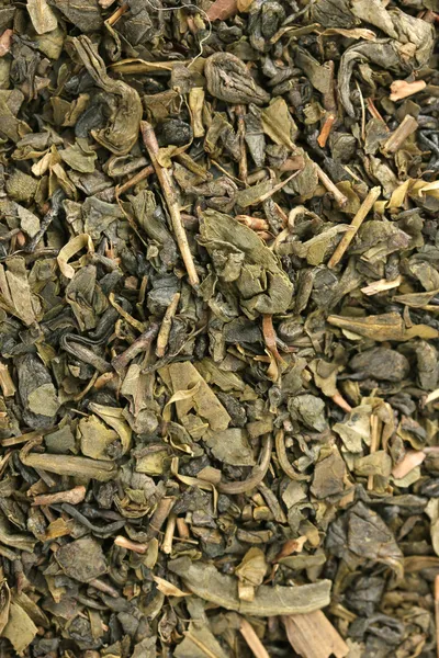 Aromatic green dry tea, close up — Stock Photo, Image