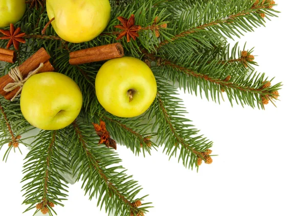 Schöne Weihnachtskomposition, isoliert auf weiß — Stockfoto