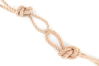 döngü düğüm üzerinde beyaz izole