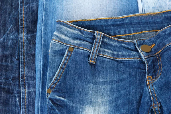 Many jeans closeup — Stock Photo, Image