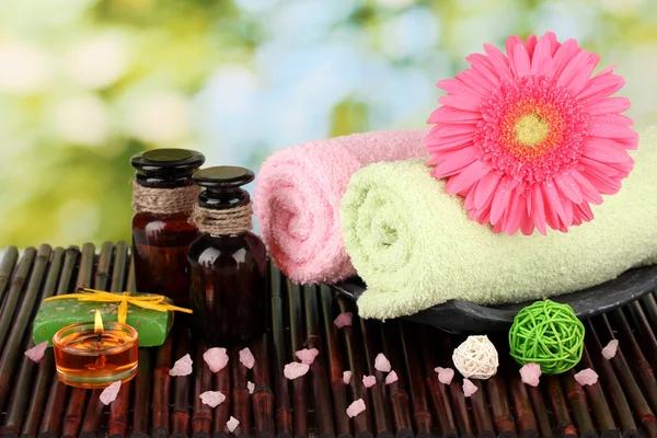 Spa setting on green background — Stock Photo, Image