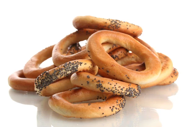 Rosquillas sabrosas, aisladas en blanco — Foto de Stock