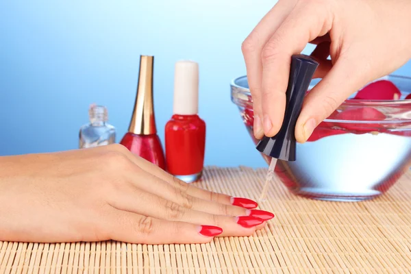 Gentle care of nails in a beauty salon — Stock Photo, Image