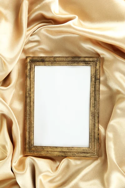 Empty frame on beautiful silk — Stockfoto