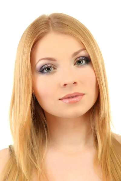 Krásná mladá žena s světlé zimní make-up — Stock fotografie